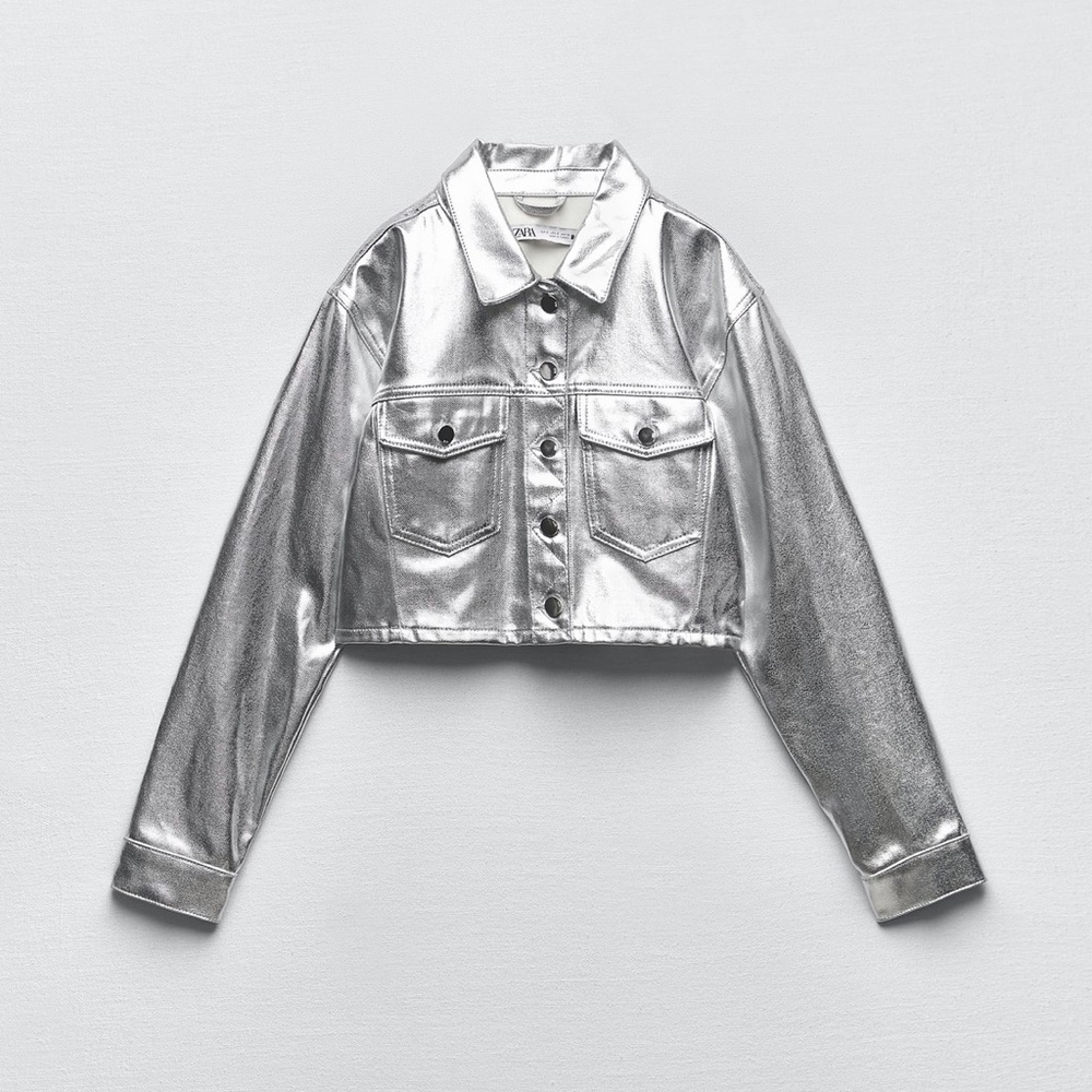 Zara silver cropped jacket